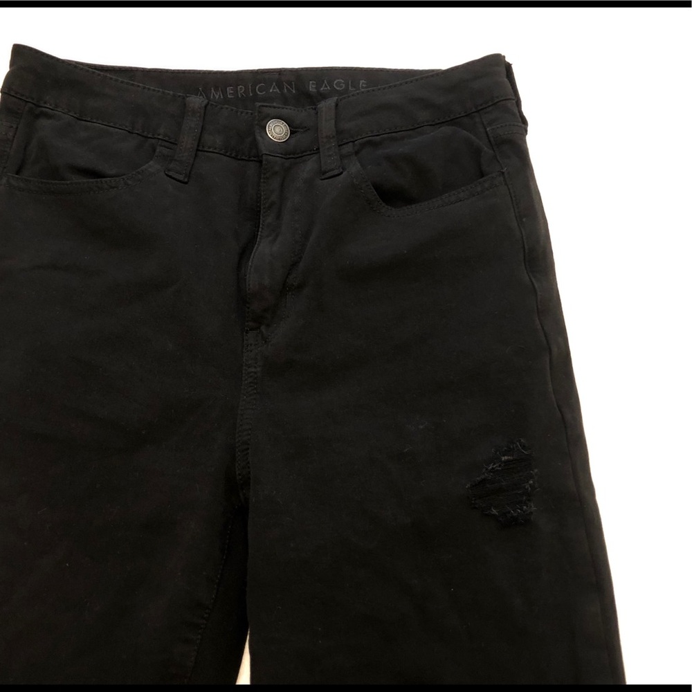 AE High- Waisted Distressed Black Skinny Jeans